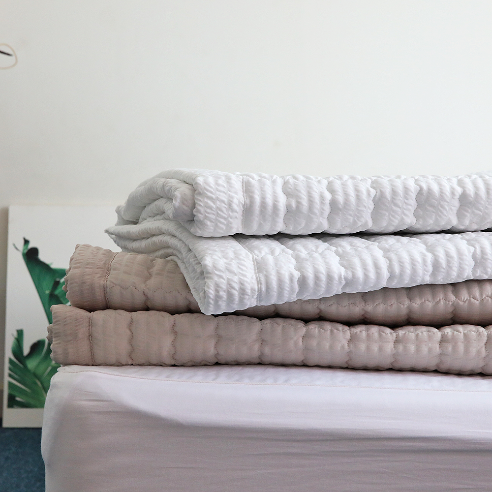 여름패드 모던 무지 시어서커 리플 슈퍼싱글 퀸 라지킹 미끄럼방지 침대패드