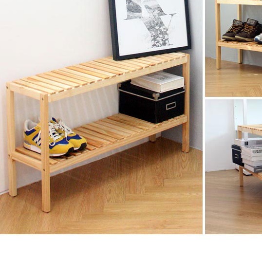 (대)벤치수납장 2단신발장 야외 신발장 선반 낮은신발장 나무 얇은 업소용 학교 소형