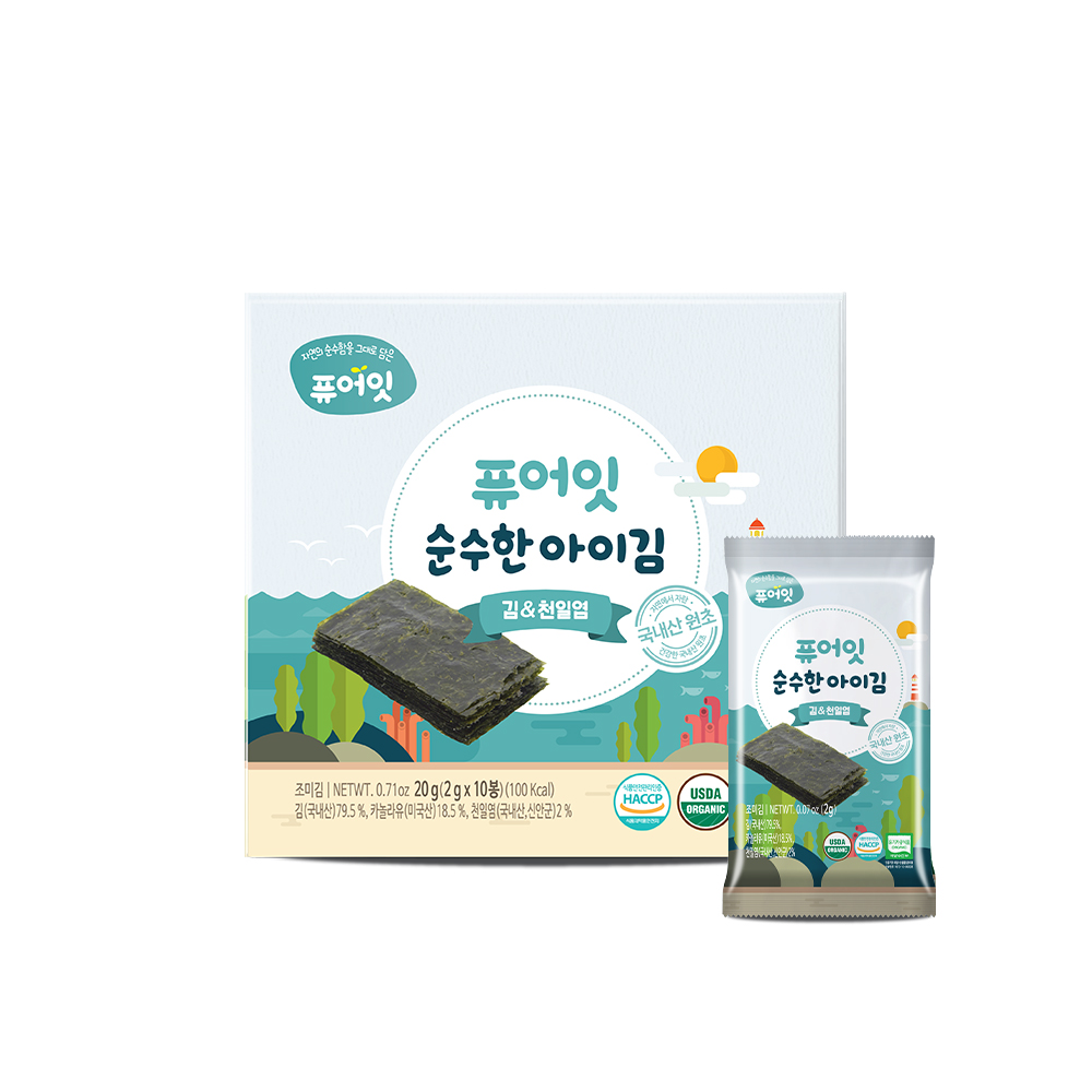 퓨어잇 오가닉 순수한 아이김 2가지 맛 유기농