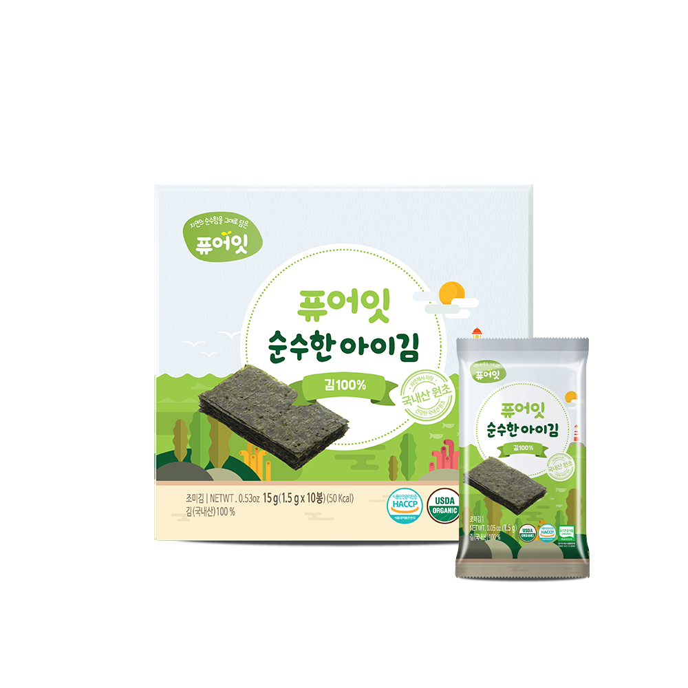 퓨어잇 오가닉 순수한 아이김 2가지 맛 유기농