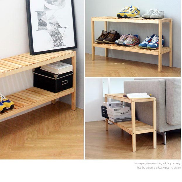 (대)벤치수납장 2단신발장 야외 신발장 선반 낮은신발장 나무 얇은 업소용 학교 소형