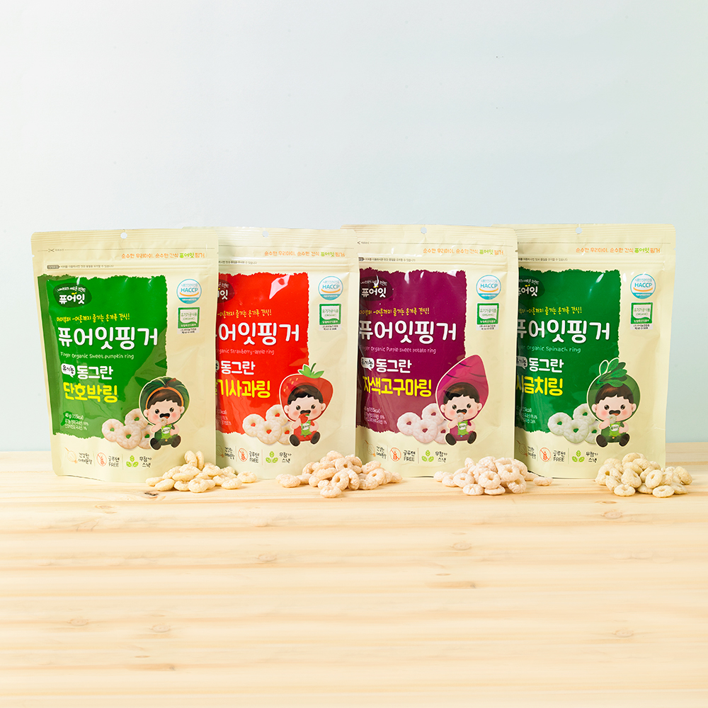 퓨어잇 핑거 유기농 아이과자 동그란 야채링 4종세트 간식 - 상세 이미지 2