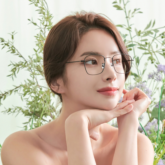 슬림한 오버사이즈 대두 베타티타늄 사각 스퀘어 안경테 - 상세 이미지 2