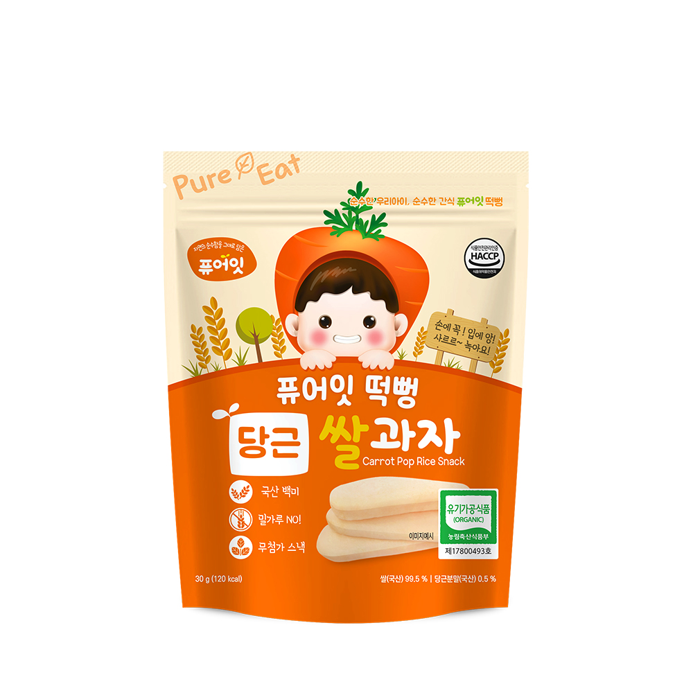 퓨어잇 떡뻥 유기농 당근 쌀과자 아이간식 - 상세 이미지 3