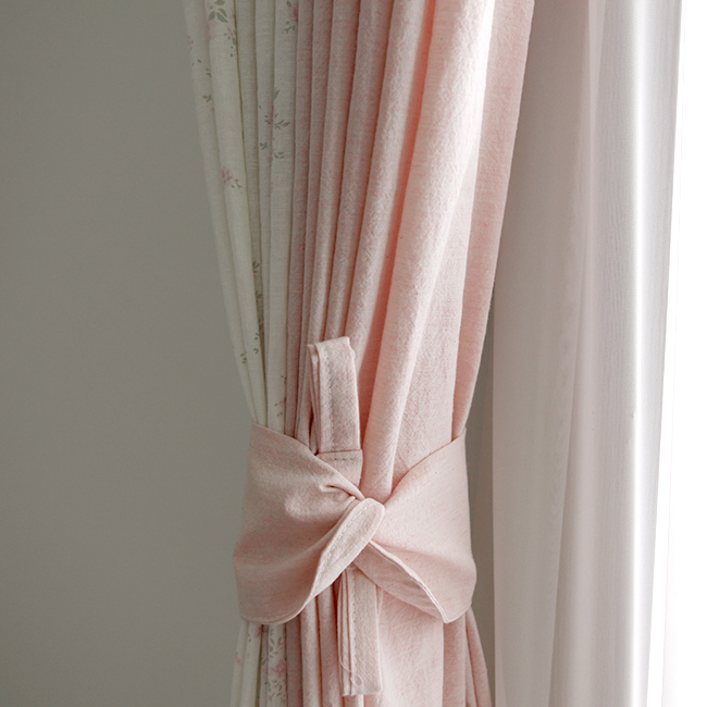 멜란 무지 러블리핑크 아이방커튼 작은방 거실 맞춤 제작커튼 여아