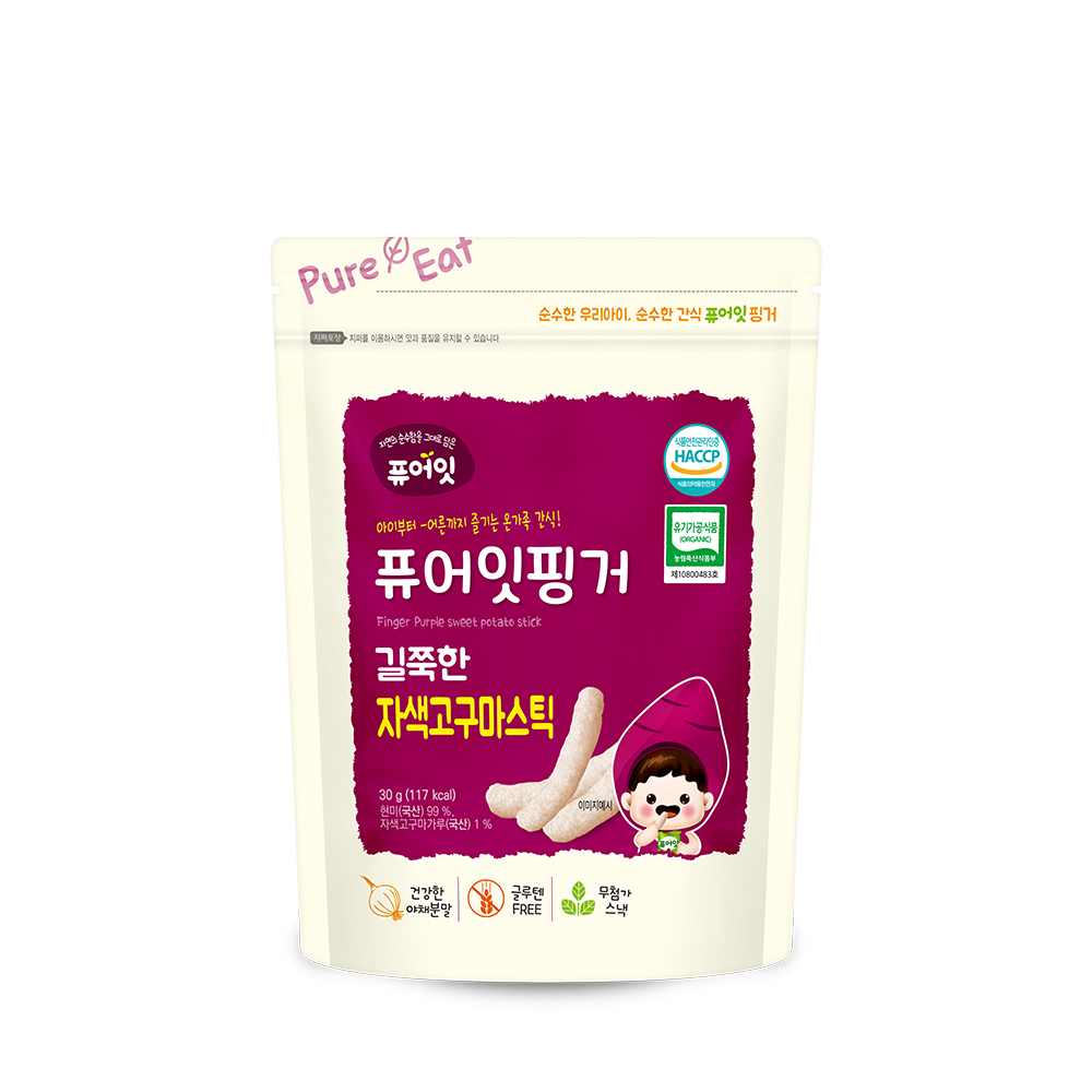 퓨어잇 핑거 유기농 아이과자 길쭉한 자색고구마스틱 간식 - 상세 이미지 3