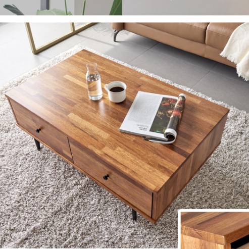 서랍테이블 엔틱 쇼파 테이블 거실용탁자 낮은테이블 멀바우 원목좌탁 티 수납 서랍형 소파