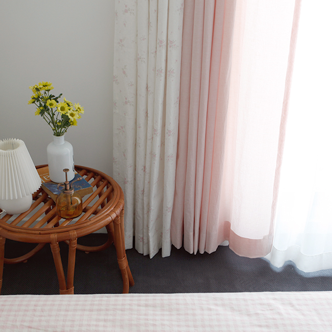 멜란 무지 러블리핑크 아이방커튼 작은방 거실 맞춤 제작커튼 여아