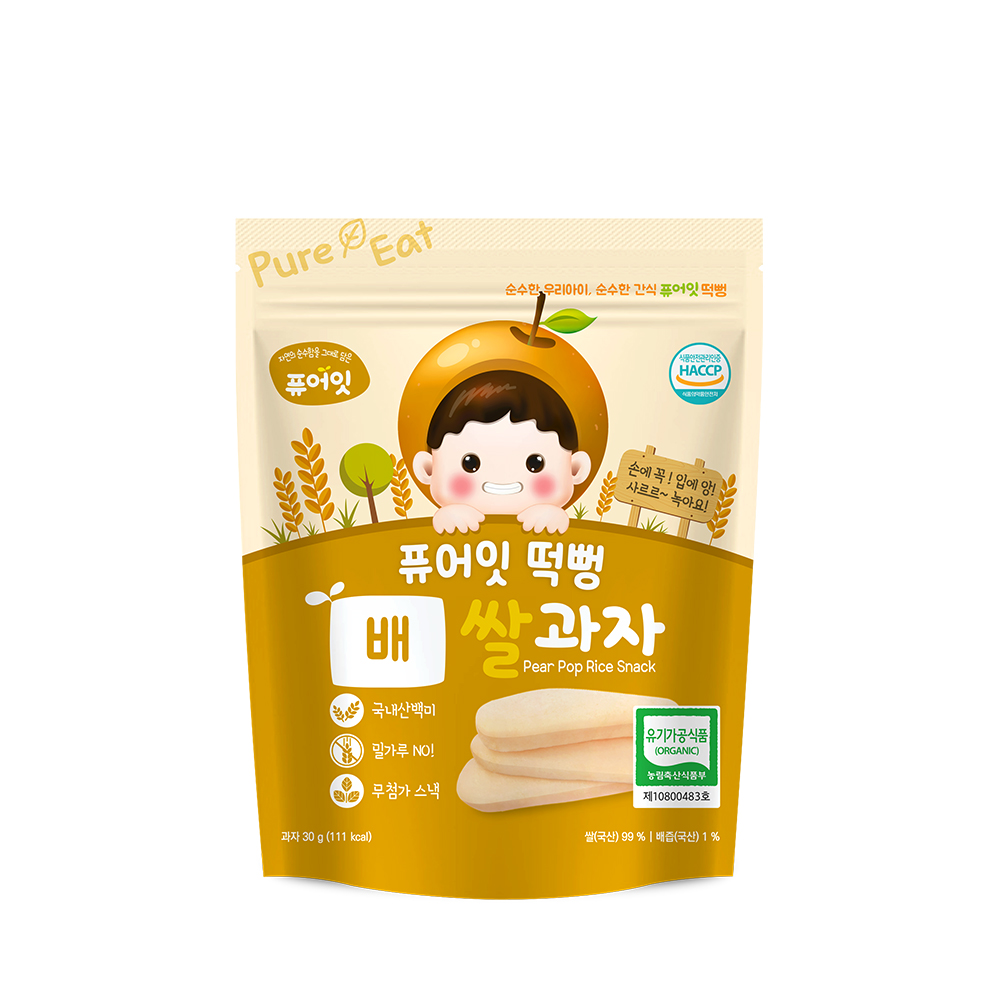 퓨어잇 떡뻥 유기농 배 쌀과자 아이간식 - 상세 이미지 3