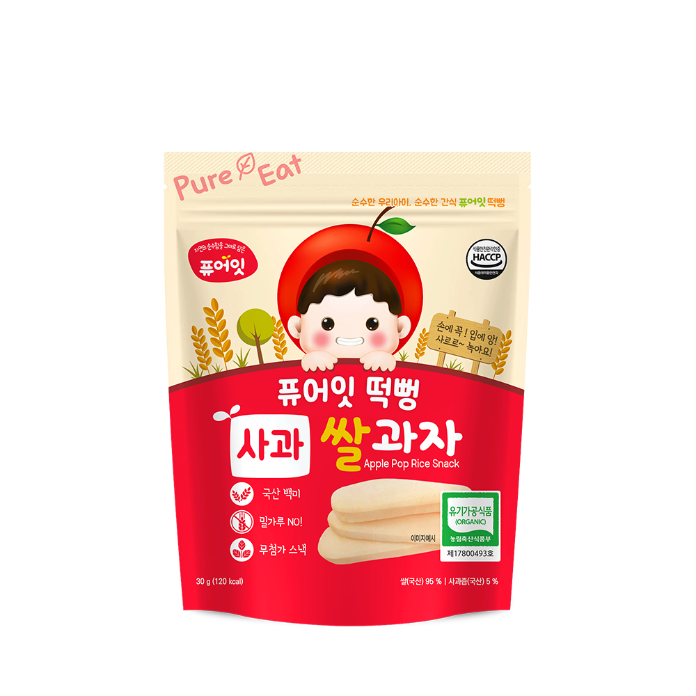 퓨어잇 떡뻥 유기농 사과 쌀과자 아이간식 - 상세 이미지 3