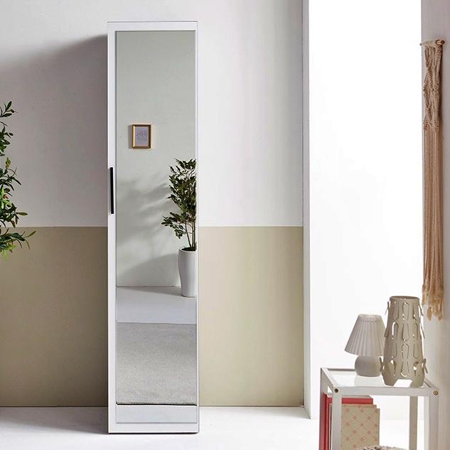 원목 거울선반장 안방 드레스룸 시스템장 400 화이트 거울장 셀프 인테리어 코너장 맞춤