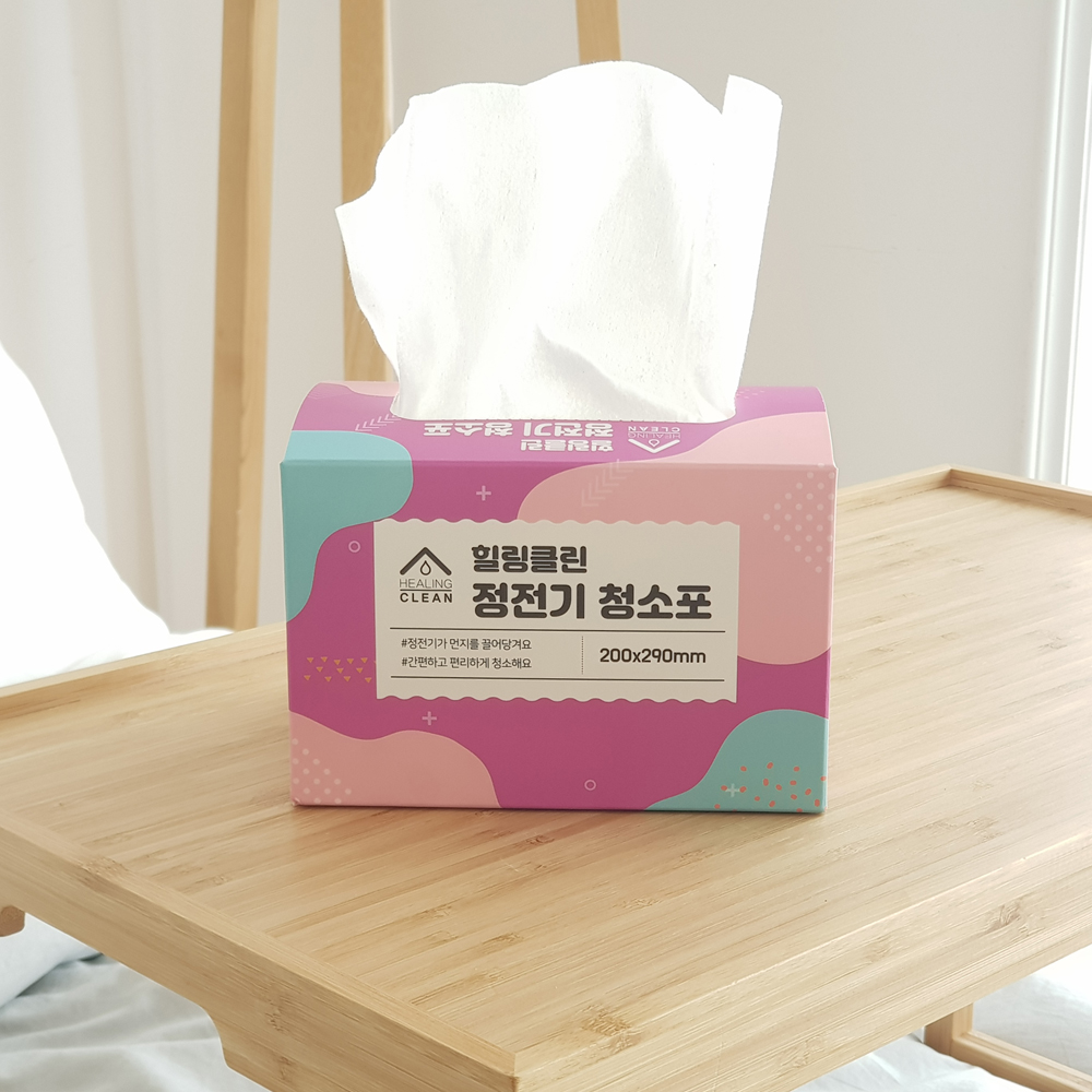 뽑아쓰는 정전기청소포 200매(50매X4개) 대용량 먼지포 건식 청소포 표준형 - 상세 이미지 2