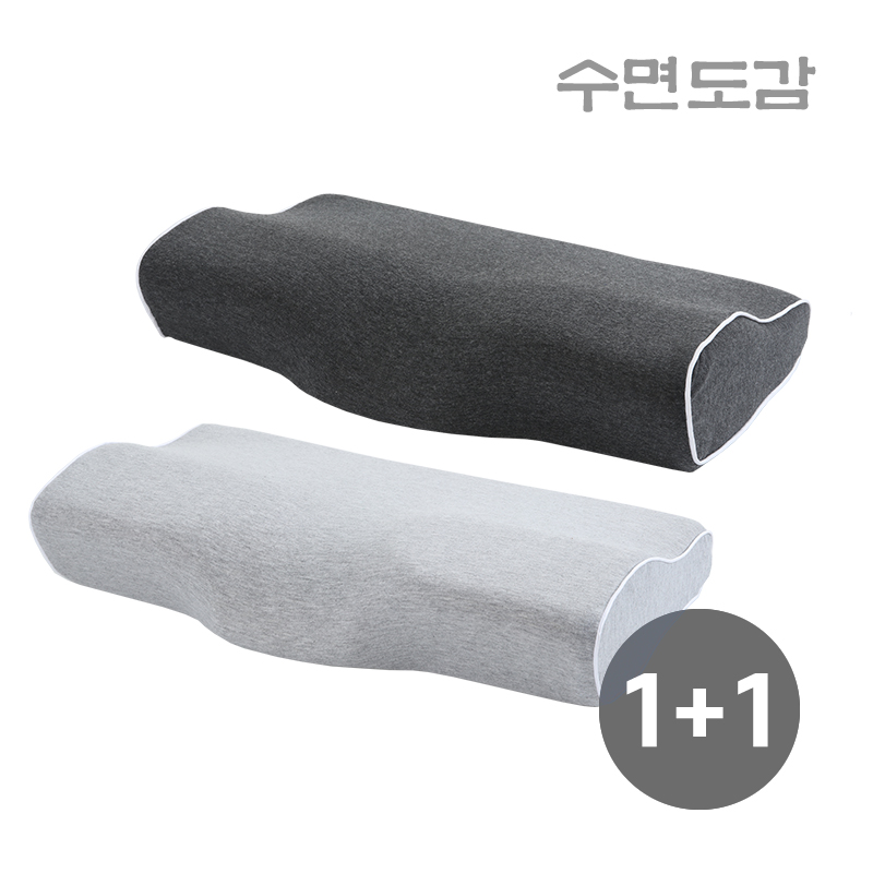 수면도감 메모리폼베개 1+1 set 경추베개 - 상품 이미지