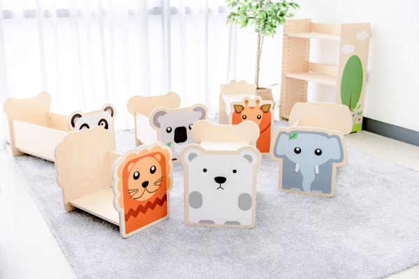 파주 상생마켓,유아 어린이 동물 캐릭터 자작나무 책꽂이 스툴 원목 장난감 정리함 아기 의자 인테리어
