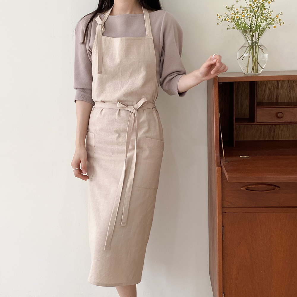 한스데이 롱 무지 플로리스트 카페 앞치마