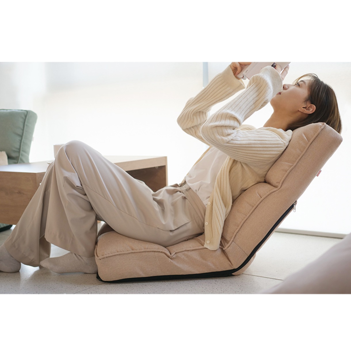 일인쇼파 낮은쇼파 등받이 좁은거실 쇼파 다리없는 바닥 좌식 편한 소파 저상형 독서 자취방