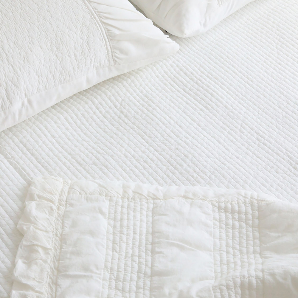 아사면 순면 워싱 여름 간절기 홀짝 누비 우유빛 이불 싱글 퀸