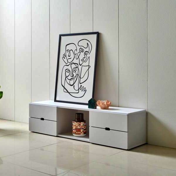 오디오 장 화이트 거실장 모던 티비 다이 티브 안방 티비장 모듈 TV 장식장 책장 1200