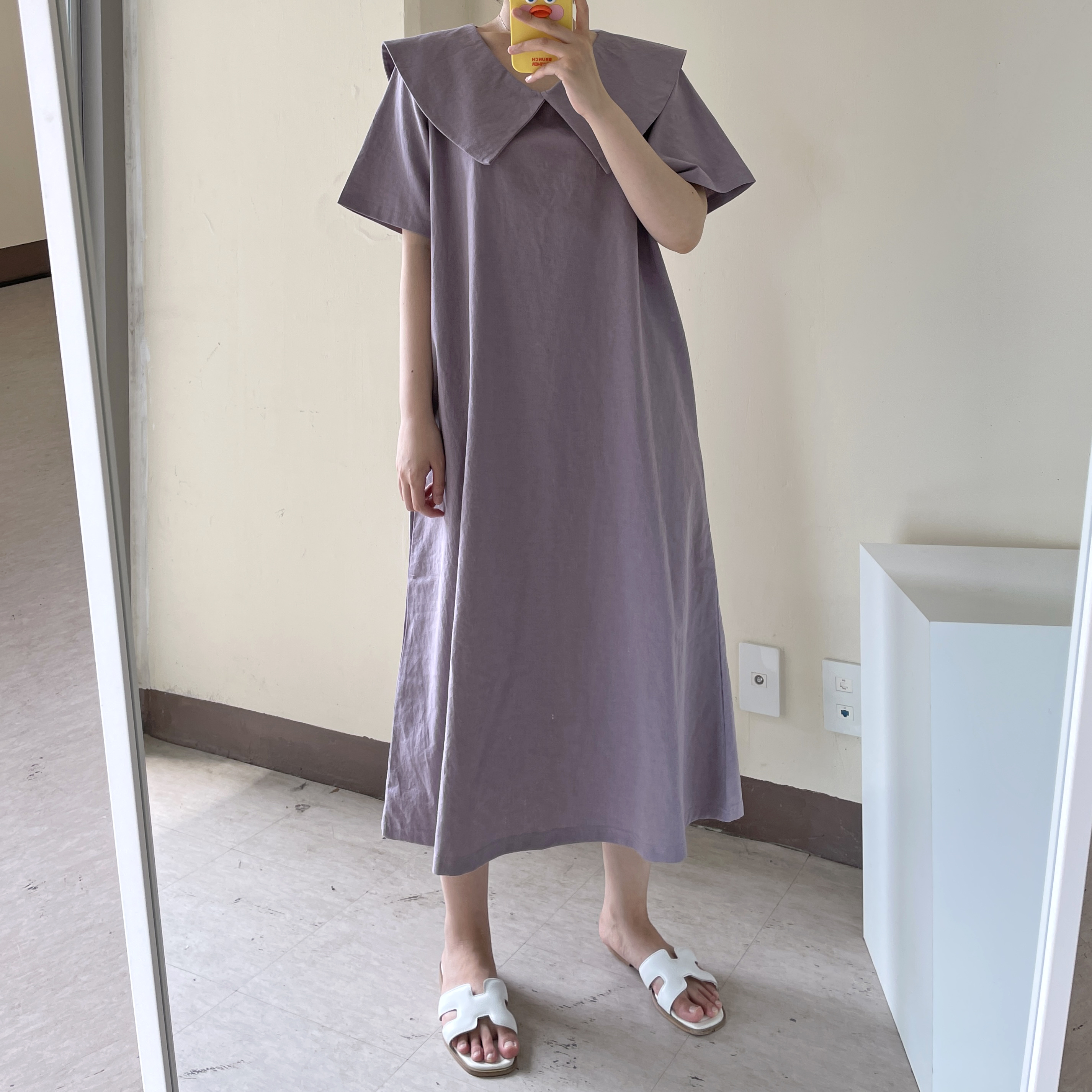린넨원피스 세일러원피스 연보라원피스 이미지 4