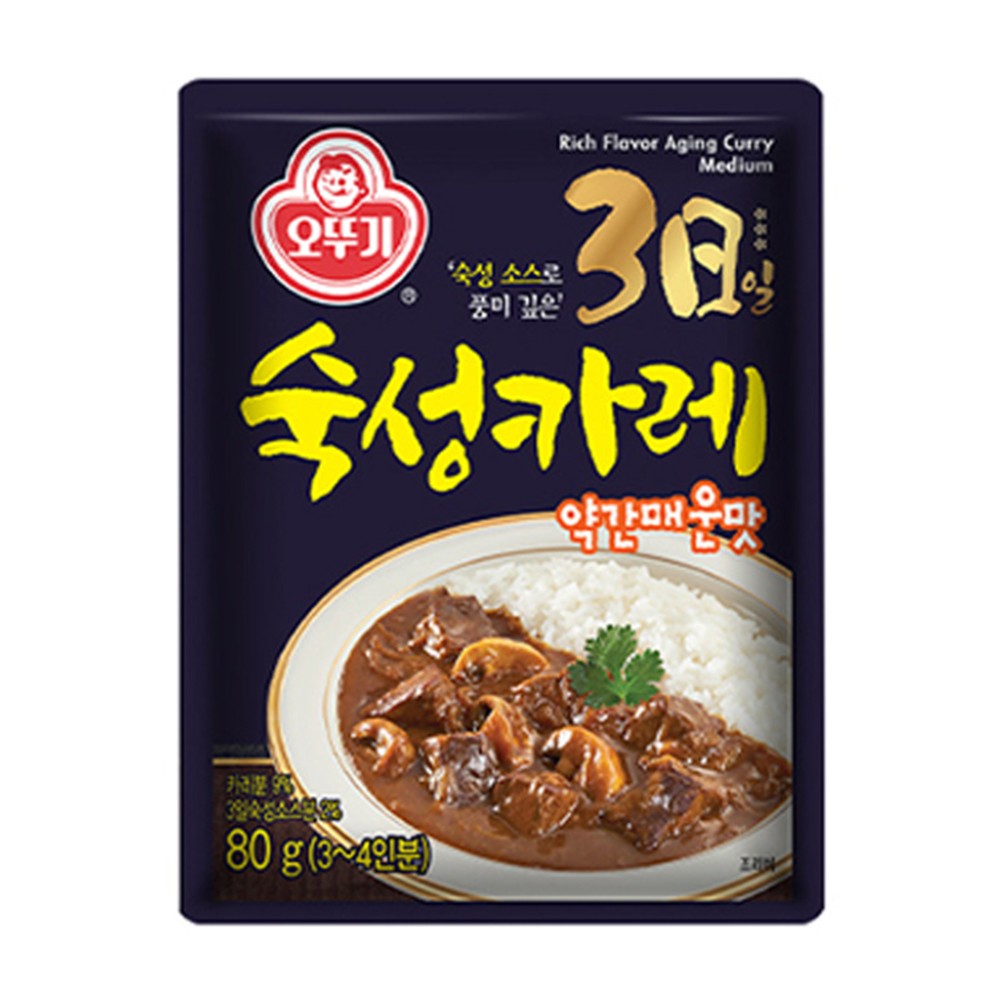 오뚜기 3일 숙성 카레 약간매운맛, 80g, 1개 - 상품 이미지