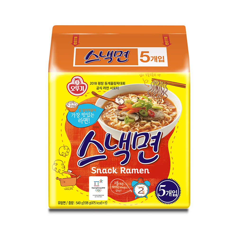 오뚜기 스낵면 108g, 5개