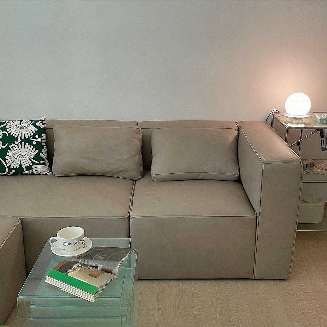 [가죽소파] Y3-19 이태리 내추럴 통가죽 천연면피 소가죽소파(전체가죽) 3인 모듈쇼파