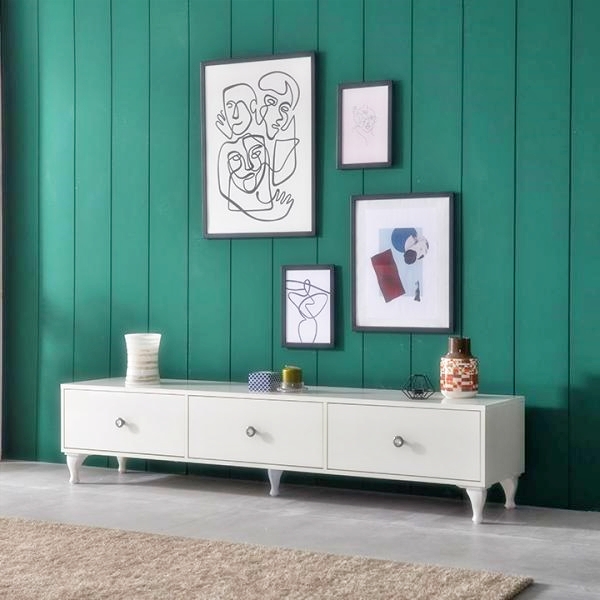 모던 티비다이 서랍장 화이트 거실장 1800 75인치 티비거실장 낮은 거실 원목 티브 심플