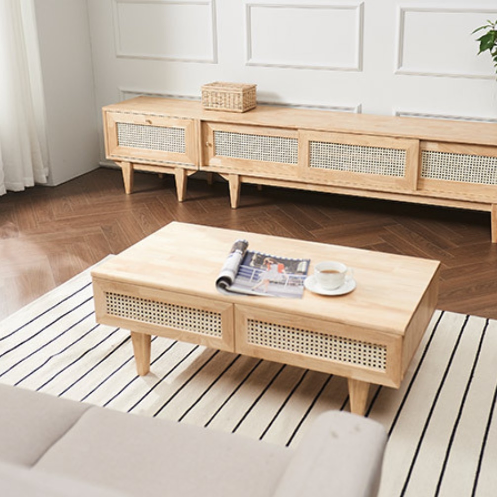 라탄테이블 거실용 탁자 낮은 테이블 원목 좌탁 통원목테이블 로우 높은 좌식 소파 쇼파 티