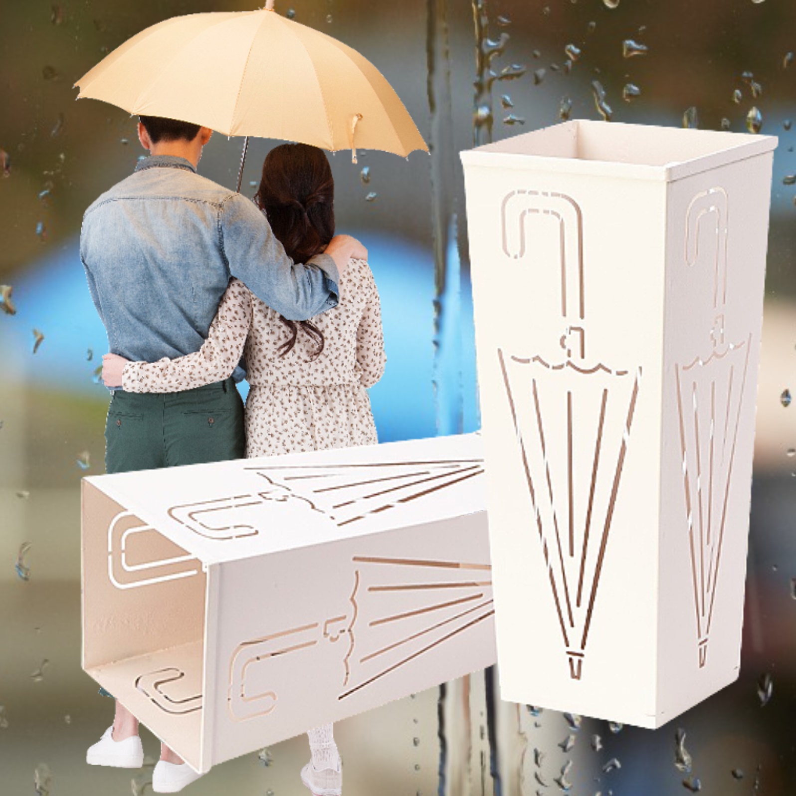 우산 무늬 우산꽂이 인테리어 업소용 카페 가정용 디자인 우산꼬지 사각 학원 매장용 감성