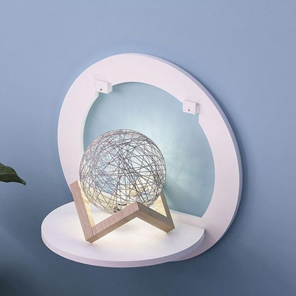 셋톱 박스 선반 셋탑 붙이는 벽선반 공유기선반 화분 부착식 얇은 행잉 라운드 홈카페 양념 - 상품 이미지