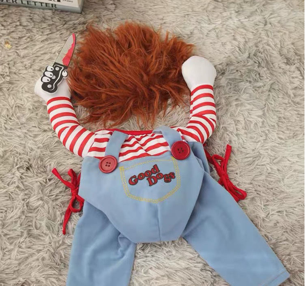 강아지처키옷 고양이 코스프레 코스튬 할로윈 파티 웃긴옷 의상 처키 애견 의류 S 이미지 2