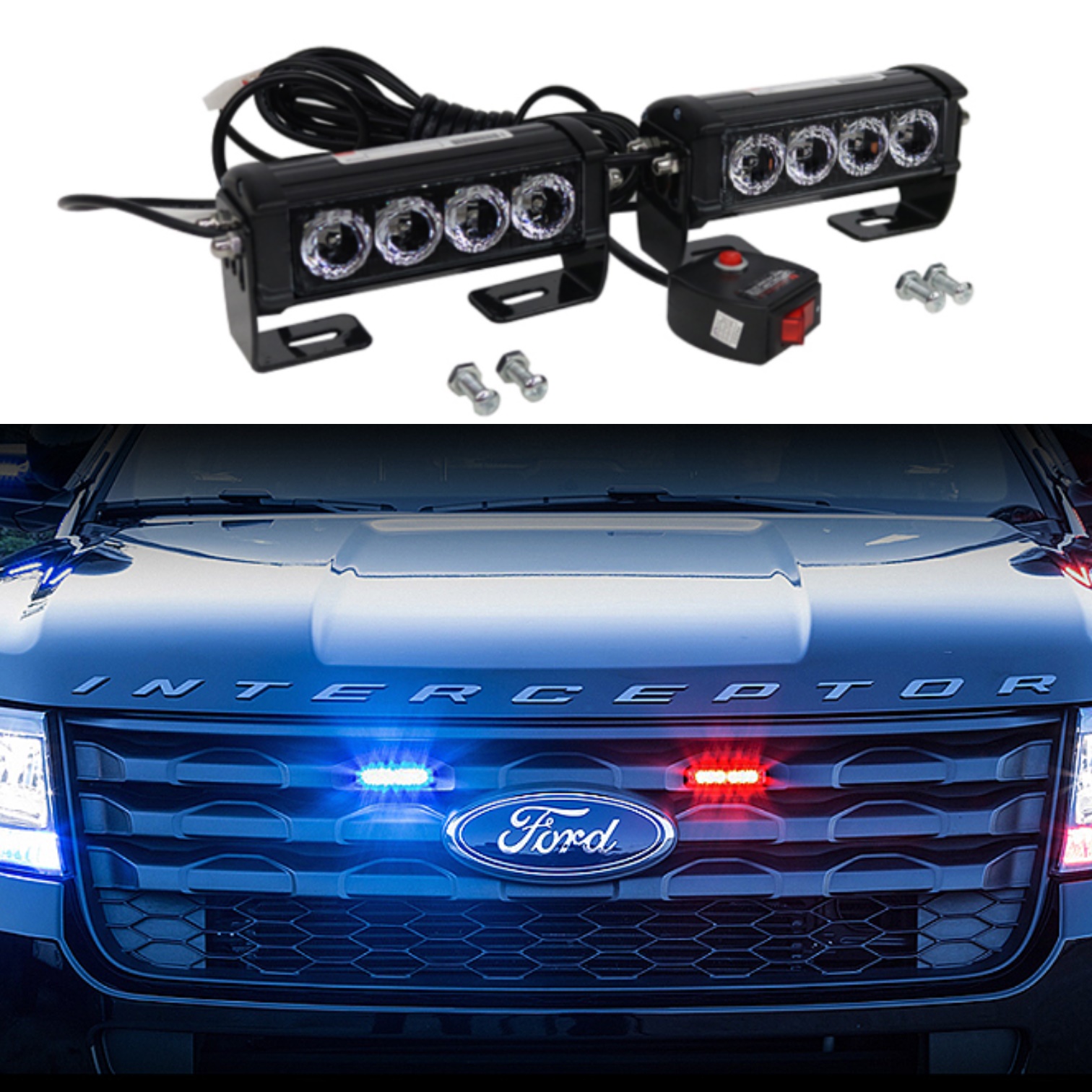 12v led 경광등 자동차 오토라이트 차량용 경광등 싸이키 경광등 램프 모듈 무빙 바 - 메인 이미지