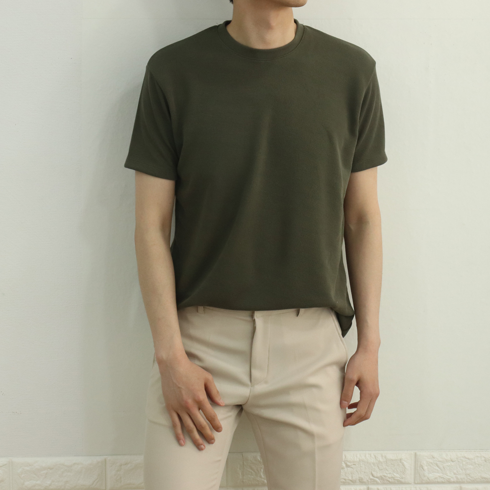 남자반팔니트 구김없는 빅사이즈 머슬핏 남자반팔티 이미지 2