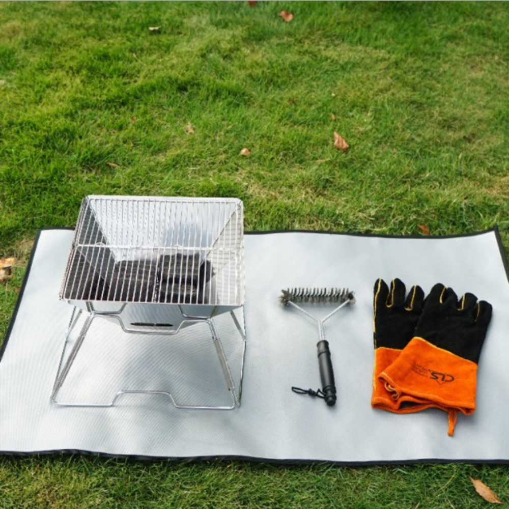 캠핑방염포 방염매트 캠핑 방열포 블랙 S