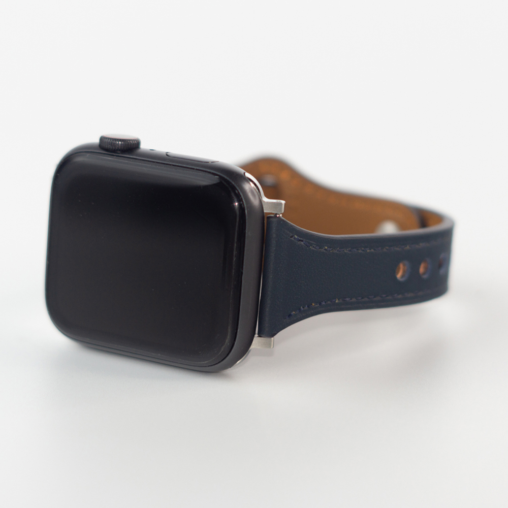 웨어플래닛 애플워치 슬림 라인 천연 가죽 플랫 레더 밴드 스트랩 시계 줄 10 울트라 호환 - 상세 이미지 4
