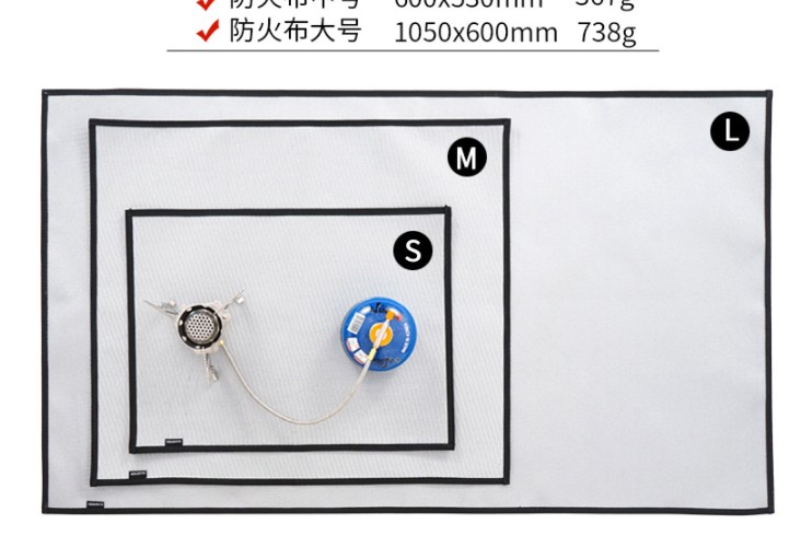 캠핑방염포 방염매트 캠핑 방열포 블랙 S