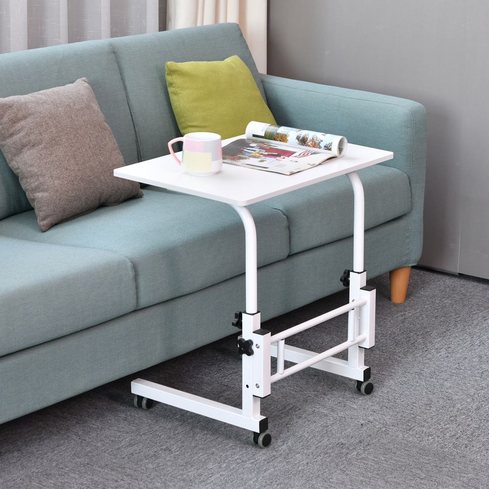 이동식 높낮이조절 바퀴달린 테이블 간이 침대용 책상 침대 위 보조 쇼파 미니 원목 협탁