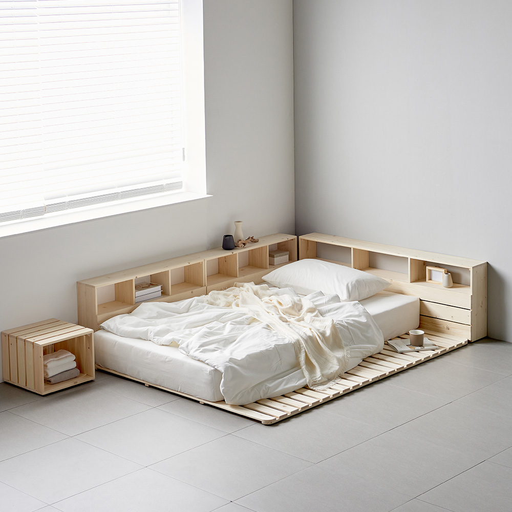 장인가구 필링 접이식 매트리스 받침대 원목 저상형 침대 깔판