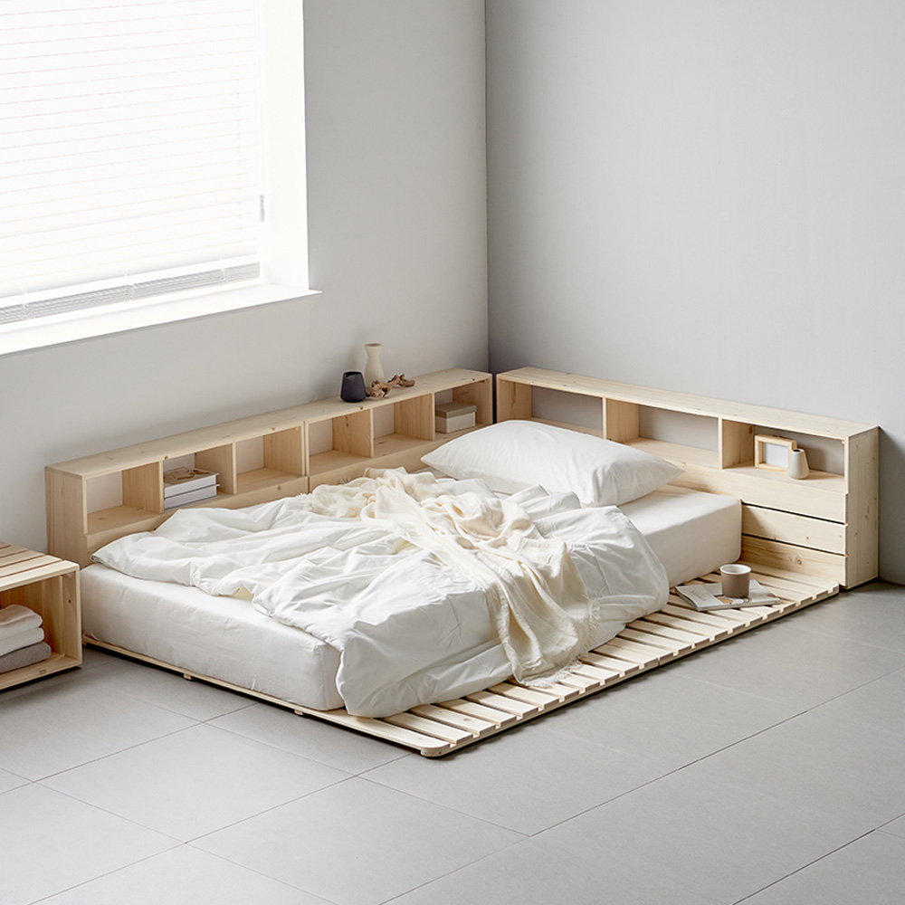 장인가구 필링 접이식 원목 침대프레임 매트리스깔판K