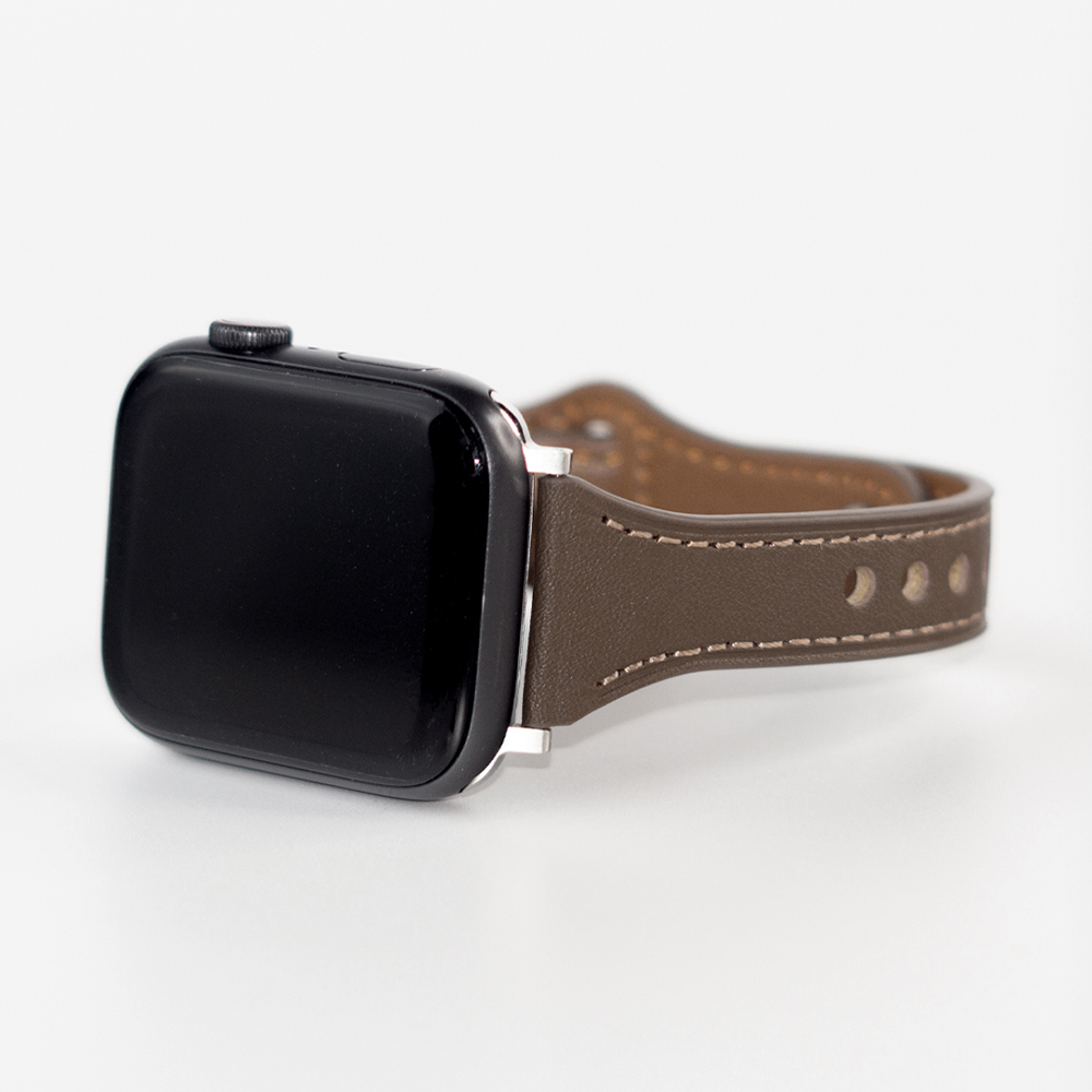 웨어플래닛 애플워치 슬림 라인 천연 가죽 플랫 레더 밴드 스트랩 시계 줄 10 울트라 호환 - 상세 이미지 2