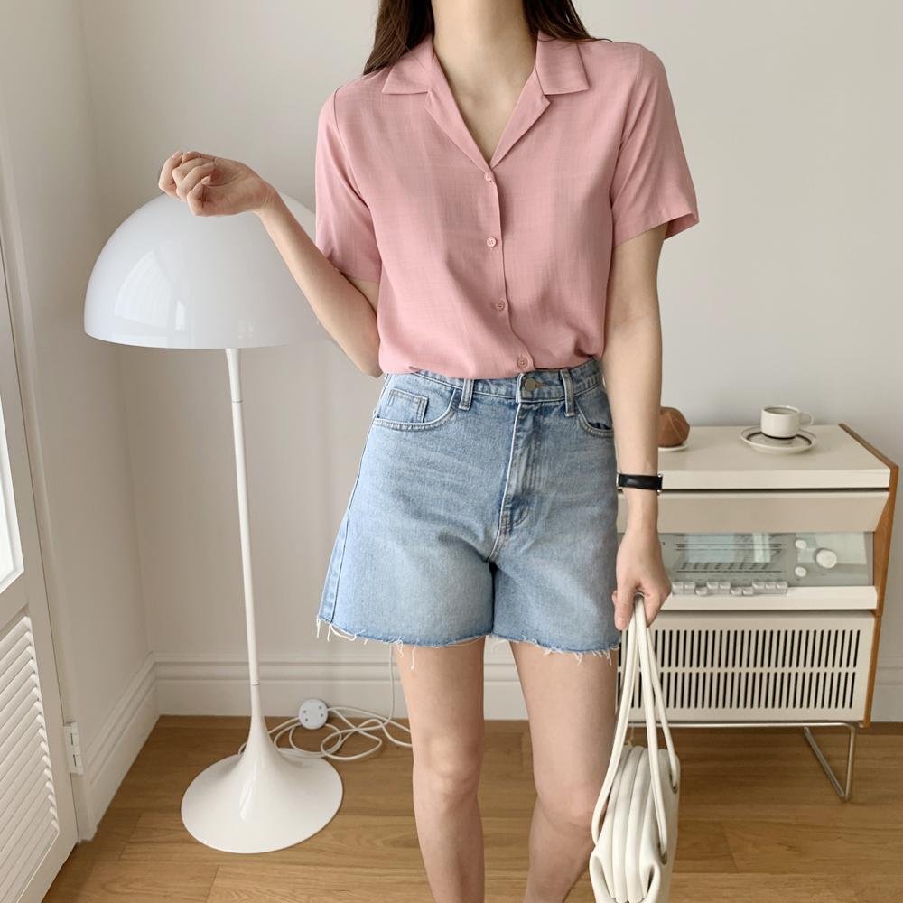루즈핏 카라 린넨셔츠 여름 반팔 블라우스 린넨셔츠 추천 여름 셔츠 스타일 반팔 블라우스 코디