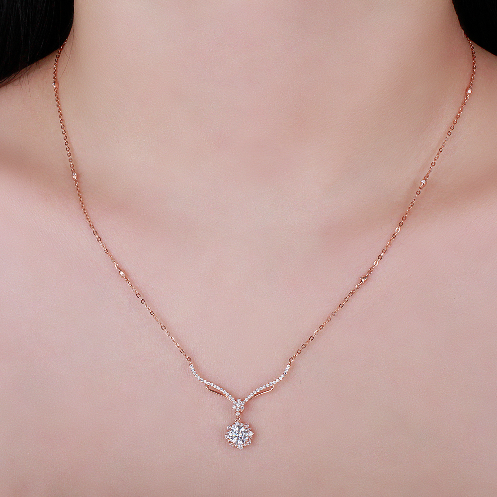 3부 5부 천연 다이아 목걸이 우신 GIA 고급 프로포즈 벚꽃 블라썸 선물 기념일 생일 - 상세 이미지 2