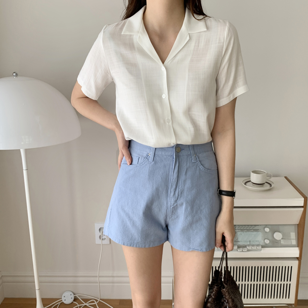 루즈핏 카라 린넨셔츠 여름 반팔 블라우스 린넨셔츠 추천 여름 셔츠 스타일 반팔 블라우스 코디