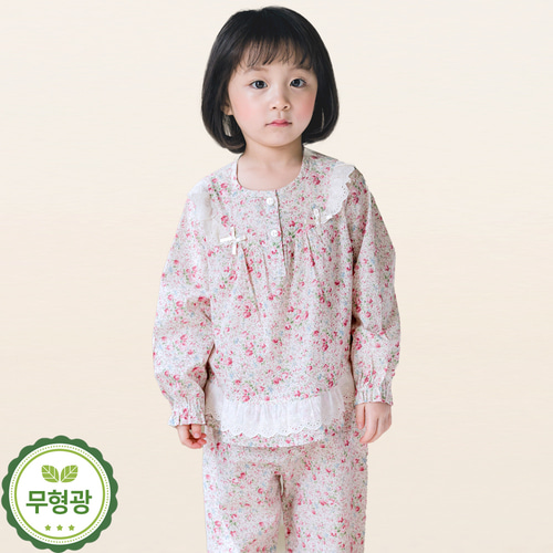 여아 면 긴팔 잠옷 유아 아동 어린이 파자마 /M레이디(투피스) - 상세 이미지 2