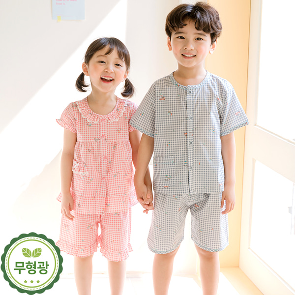 여아 남아 면 잠옷 유아 아동 어린이 여름 파자마 /M토리(순면) - 메인 이미지