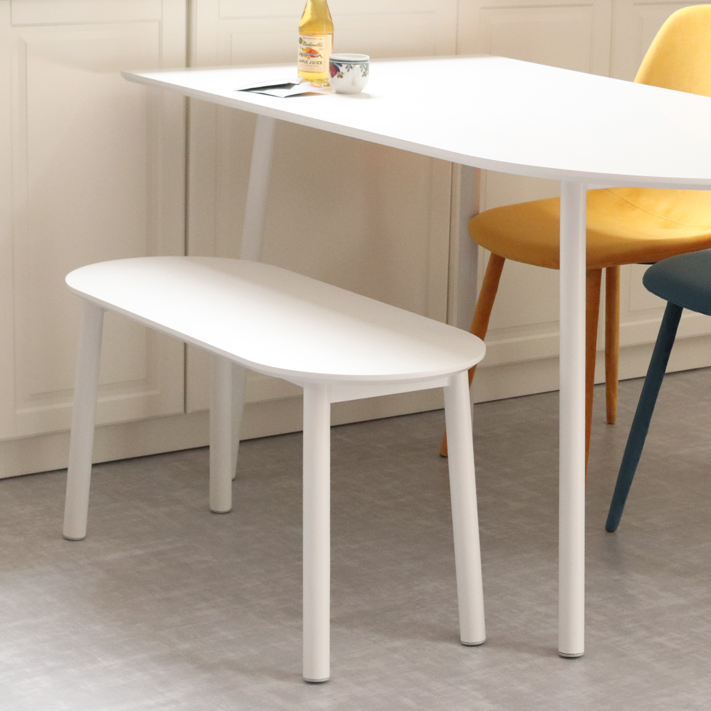 비알프렌드 디디벤치 라미네이트 화이트 식탁의자 1000