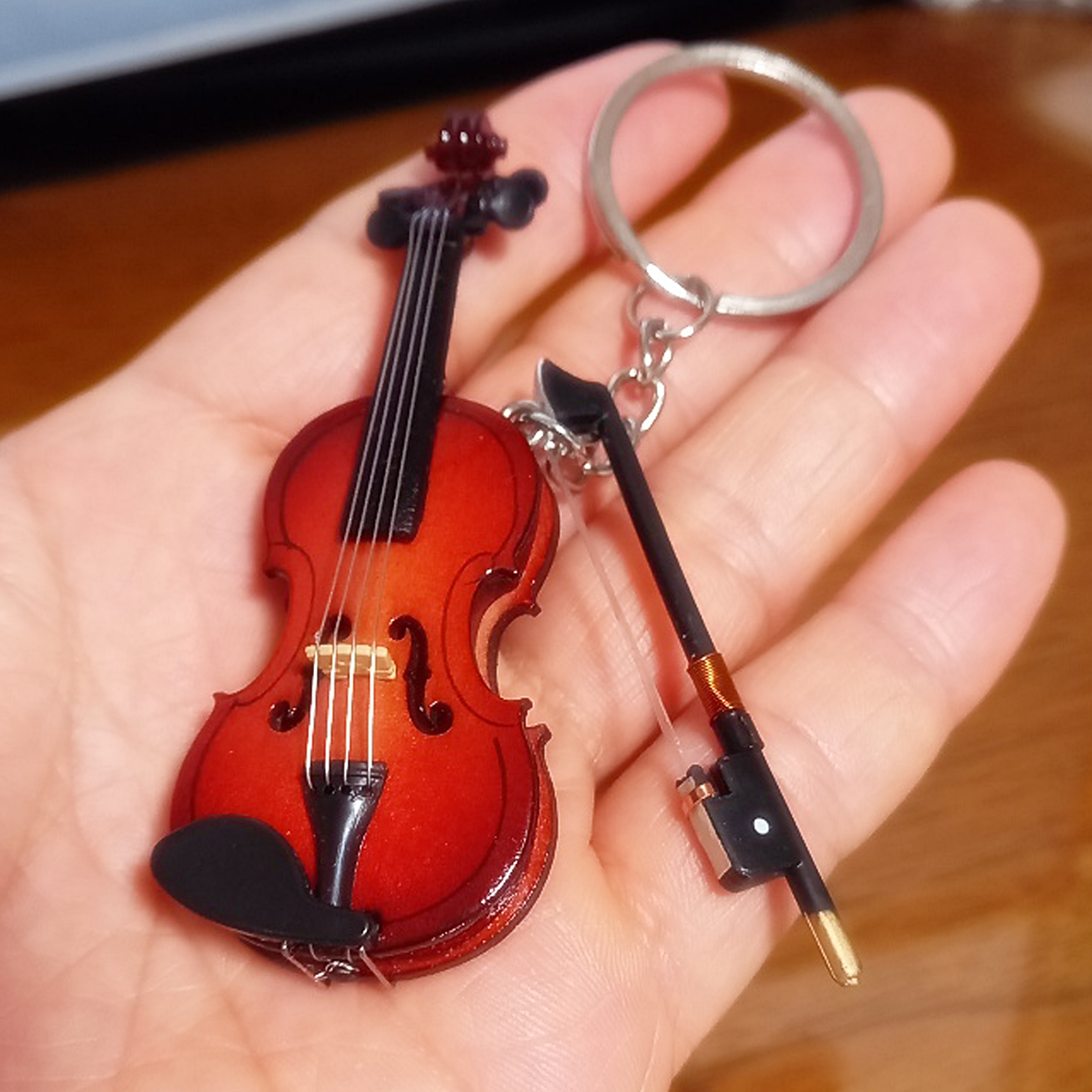 바이올린 키링 악기 미니어처 이니셜 각인 연주회 졸업 선물 상세 이미지 3