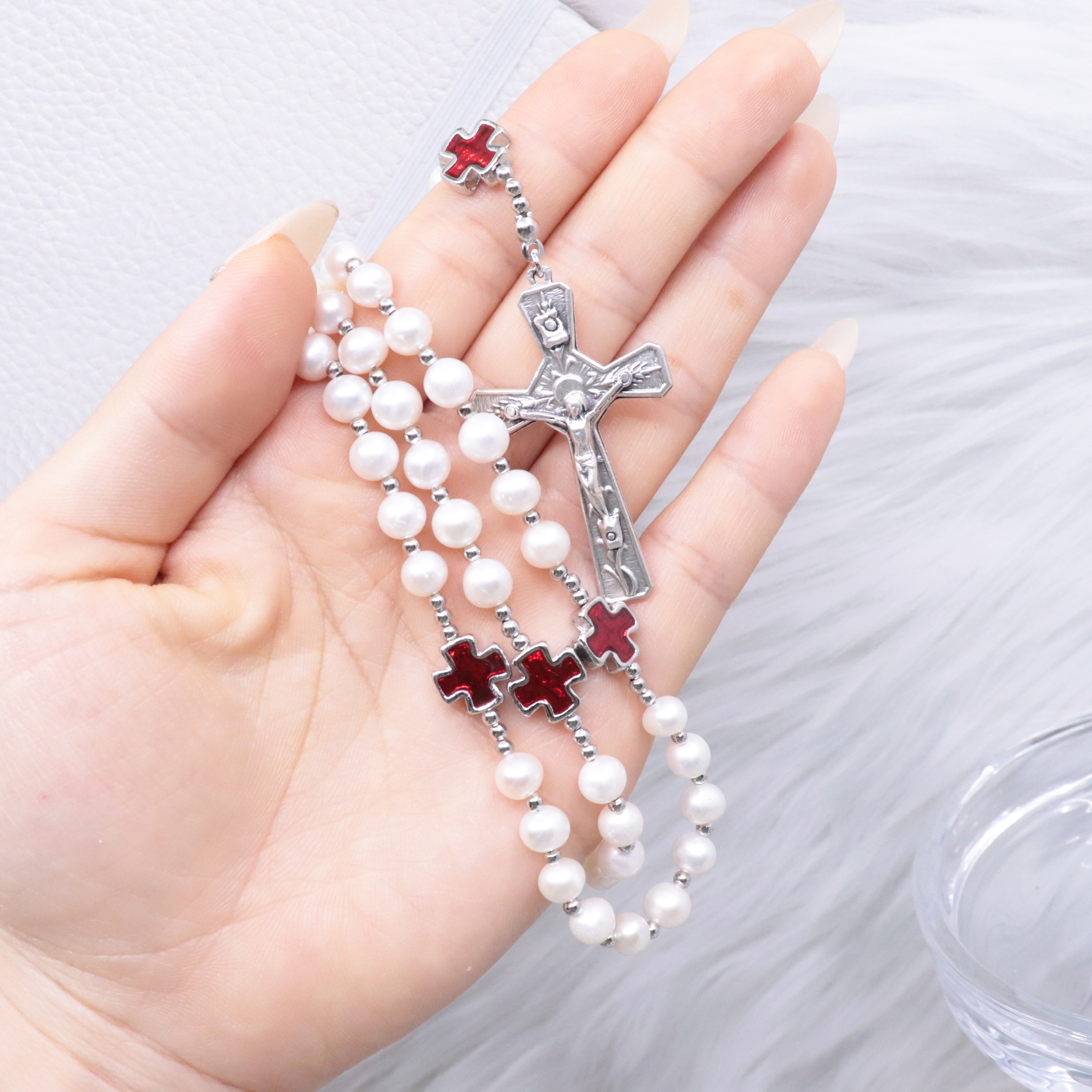 다이애나 천연진주 5단 묵주 상품 이미지