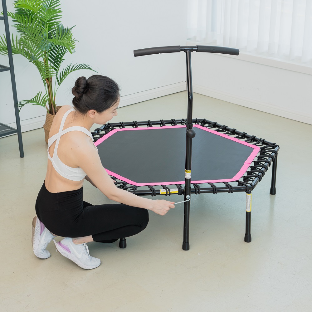 LEEFITNESS 손잡이 실내 트램플린 점핑 머신 운동 트램펄린 다이어트 성인 방방 트램폴린 - 상세 이미지 5
