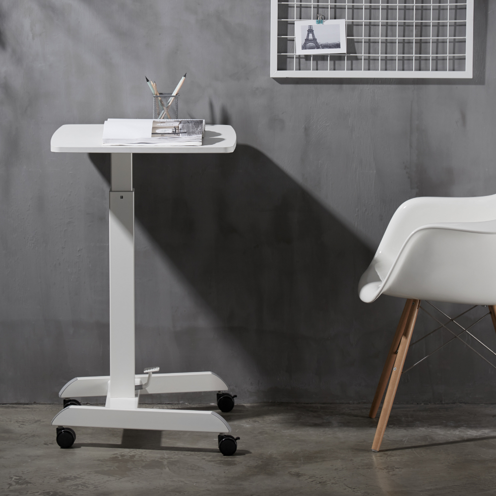 루나랩 사이드 테이블 001 기본형 화이트 노트북 이동식 입식 보조 책상 높이조절